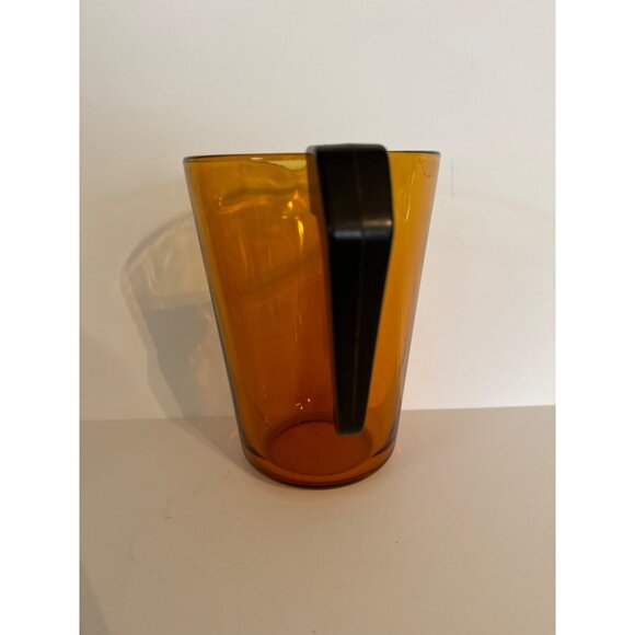 Vintage Vereco France Amber Glass Pitcher With Black Handle MCM - Picture 2 of 6